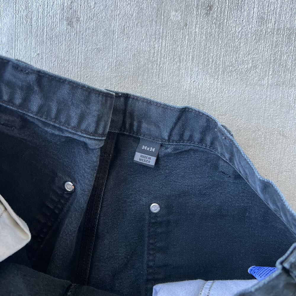 Vintage Y2K Carhartt black distressed double knee work wear carpenter pants - Picture 7 of 10